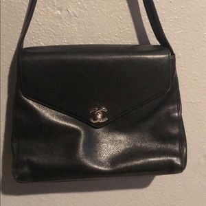 Vintage Chanel Caviar Handbag  Silver hardware